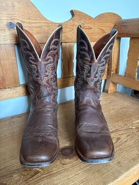 Dan Post Brown Leather Western Boots with Multi-Stitch Shaft